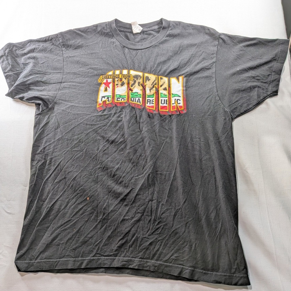 Tultex Austin California Republic Bear Graphic T-Shirt Black XL 202 Mens